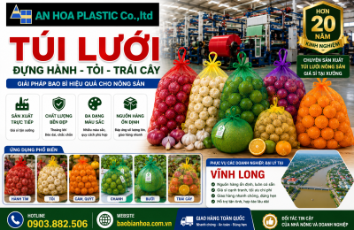 Bán sỉ túi lưới đựng hành, tỏi, trái cây Vĩnh Long