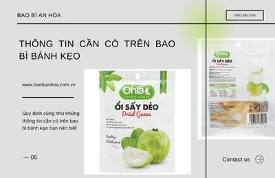 Những thông tin cần có trên một bao bì bánh kẹo